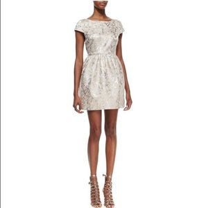 Alice + Olivia Gold Metallic Marbled dress Size 2